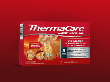 Produktbild der ThermaCare Wärmeauflagen für größere Schmerzbereiche